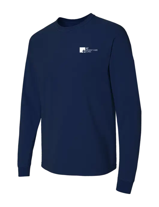 Comfort Colors Garment-Dyed Dark Navy Heavyweight Long Sleeve T-Shirt w/My Urgent Care Logo
