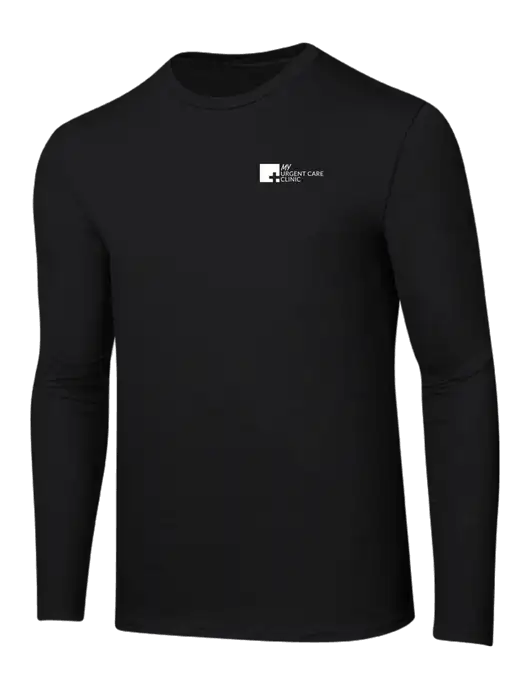 Ring Spun Jet Black 4.5 oz Long Sleeve T-Shirt w/My Urgent Care Logo