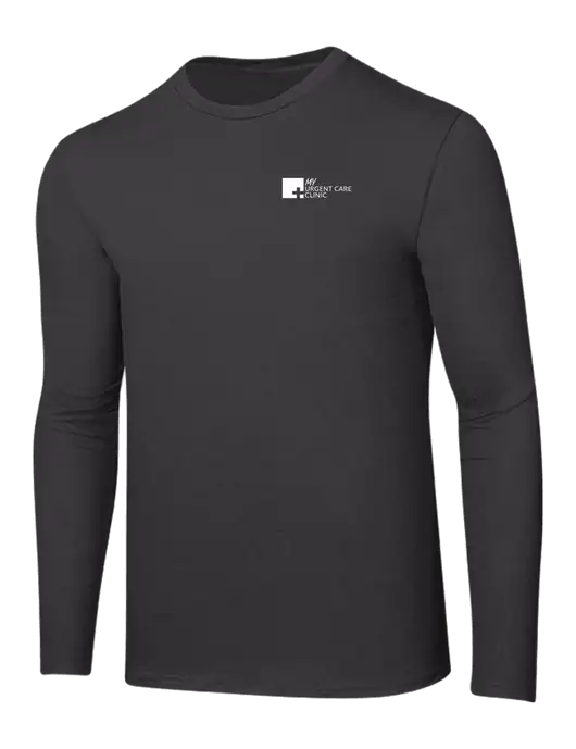 Ring Spun Charcoal 4.5 oz Long Sleeve T-Shirt w/My Urgent Care Logo