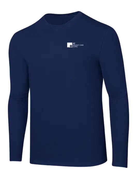 Ring Spun Navy 4.5 oz Long Sleeve T-Shirt w/My Urgent Care Logo