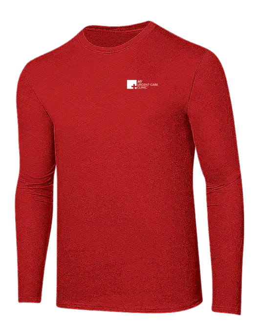Ring Spun Dark Red 4.5 oz Long Sleeve T-Shirt w/My Urgent Care Logo