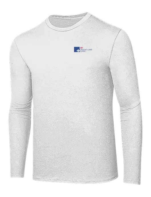 Ring Spun White 4.5 oz Long Sleeve T-Shirt w/My Urgent Care Logo