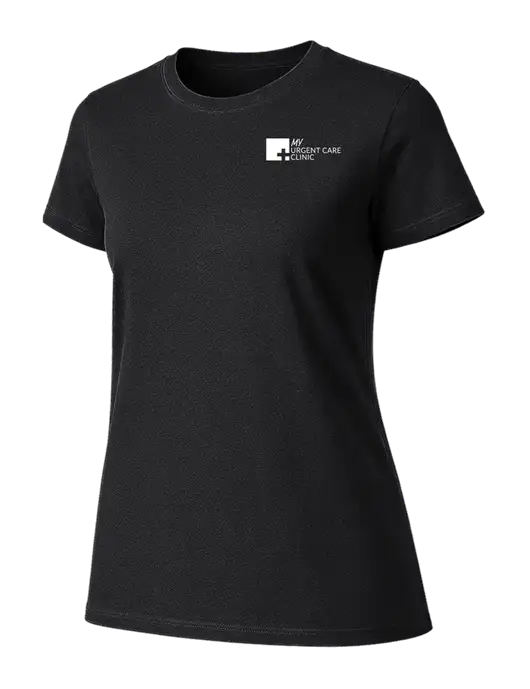 Womens Ring Spun Jet Black 4.5 oz T-Shirt w/My Urgent Care Logo
