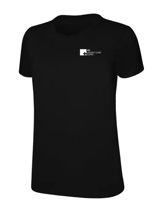 Womens Ring Spun Jet Black 4.5 oz T-Shirt w/My Urgent Care Logo