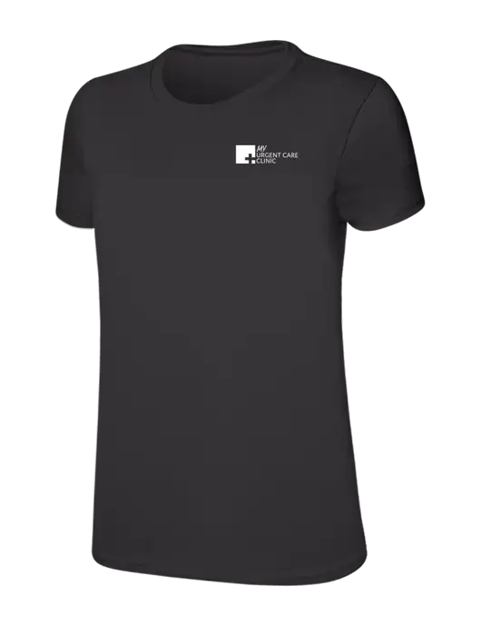 Womens Ring Spun Charcoal 4.5 oz T-Shirt w/My Urgent Care Logo