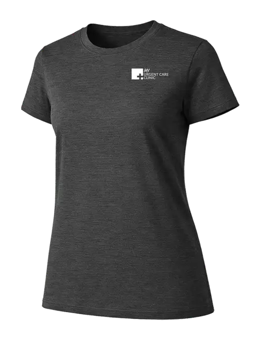 Womens Ring Spun Dark Heather Grey 4.5 oz T-Shirt w/My Urgent Care Logo