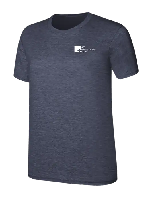 Womens Ring Spun Heather Navy 4.5 oz T-Shirt w/My Urgent Care Logo