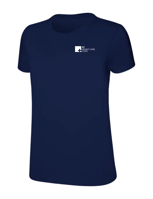 Womens Ring Spun Navy 4.5 oz T-Shirt w/My Urgent Care Logo