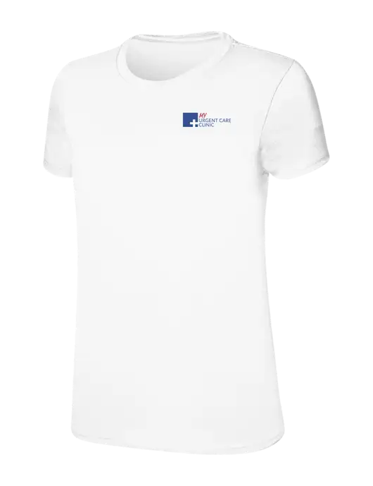 Womens Ring Spun White 4.5 oz T-Shirt w/My Urgent Care Logo