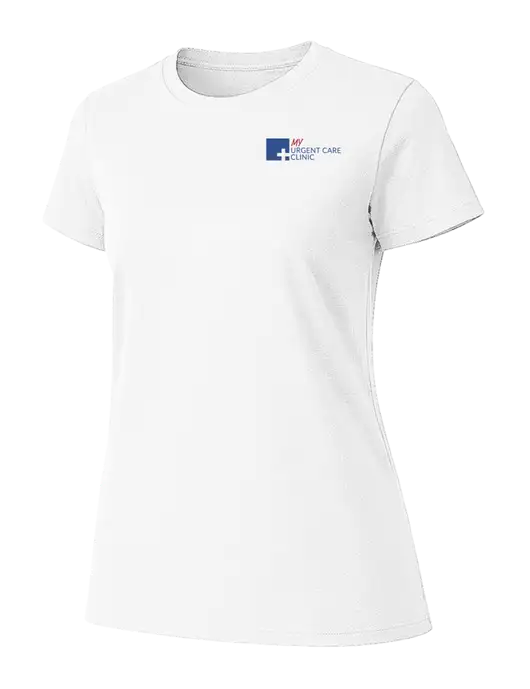 Womens Ring Spun White 4.5 oz T-Shirt w/My Urgent Care Logo