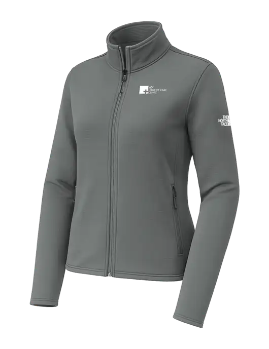 The North Face Womens Aim Full-Zip Dark Medium Grey Fleece Jacket w/My Urgent Care Logo