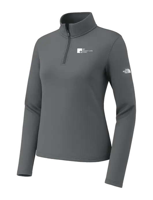 The North Face Womens Aim 1/4-Zip Dark Medium Grey Fleece w/My Urgent Care Logo