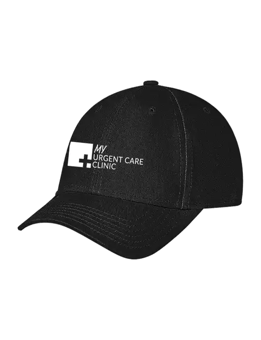 Black Structured Soft Snap Closure Hook & Loop Cap w/My Urgent Care Logo
