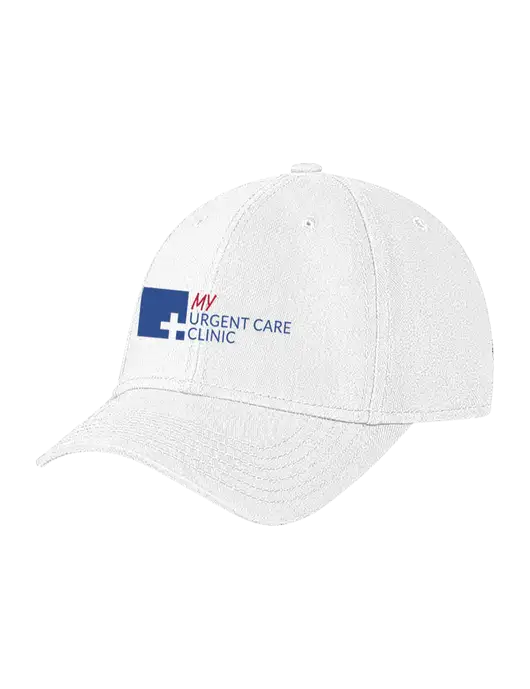 White Structured Soft Snap Closure Hook & Loop Cap w/My Urgent Care Logo
