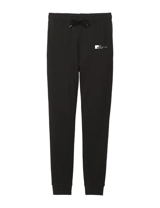 District Womens Black Mid-Rise Fleece Jogger w/My Urgent Care Logo
