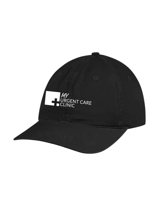 Garment Washed Unstructured Twill Black Cap w/My Urgent Care Logo