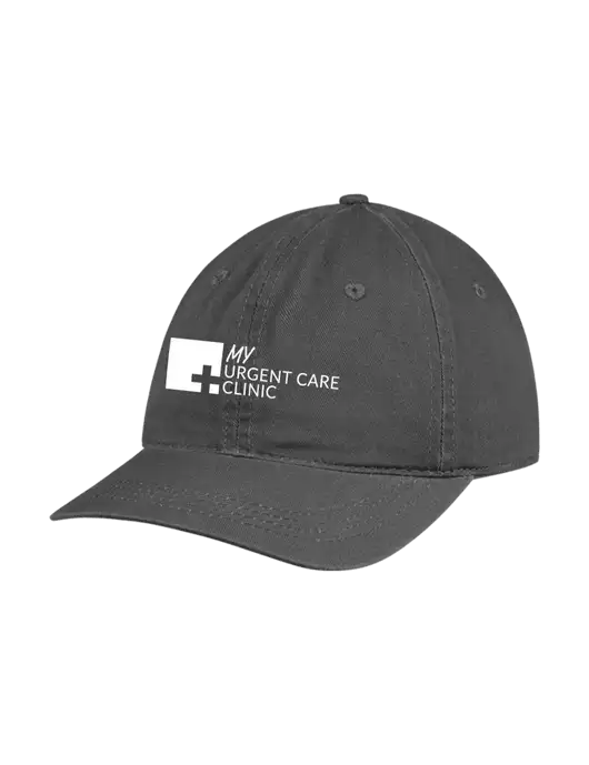 Garment Washed Unstructured Twill Charcoal Cap w/My Urgent Care Logo