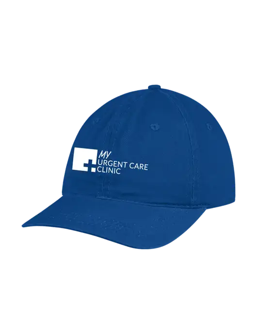 Garment Washed Unstructured Twill Royal Cap w/My Urgent Care Logo