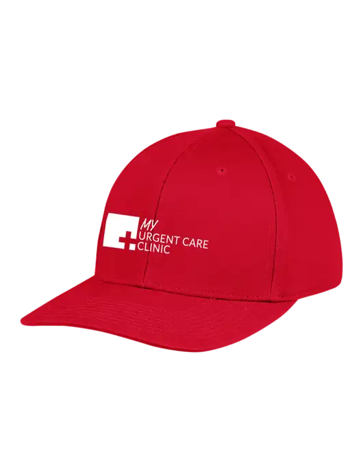 Premium Modern Structured Twill Red Snapback Cap w/My Urgent Care Logo