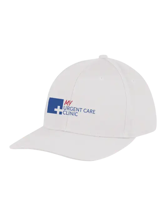 Premium Modern Structured Twill White Snapback Cap w/My Urgent Care Logo