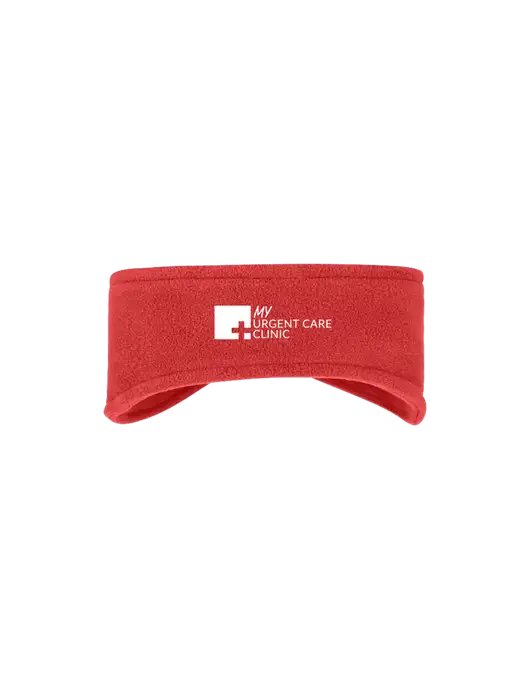 Red Stretch Fleece Headband w/My Urgent Care Logo