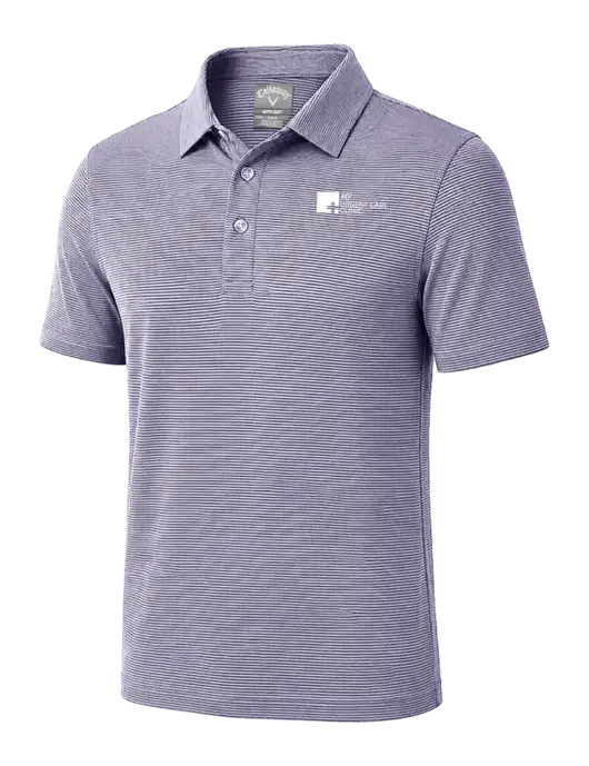 Callaway Navy Fine Line Stripe Polo w/My Urgent Care Logo