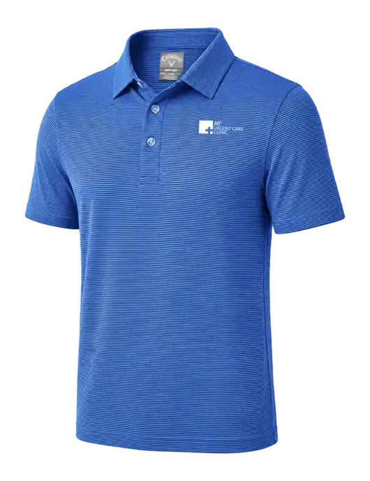 Callaway Royal Blue Fine Line Stripe Polo w/My Urgent Care Logo