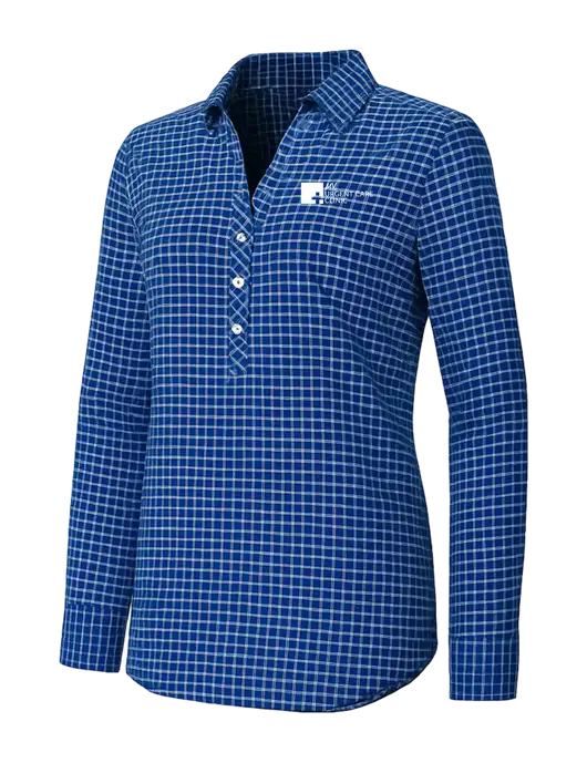 Womens Navy/White City Stretch Shirt w/My Urgent Care Logo