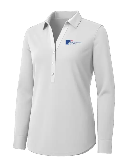 Womens White City Stretch Shirt w/My Urgent Care Logo