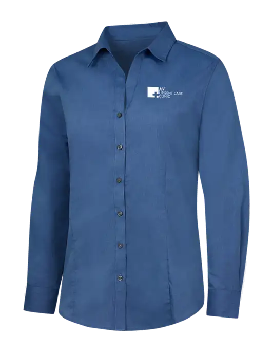 Light Navy Womens Crosshatch Easy Care Shirt w/My Urgent Care Logo