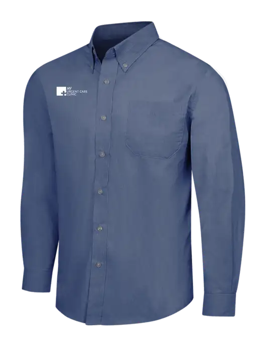 Light Navy Crosshatch Easy Care Shirt w/My Urgent Care Logo