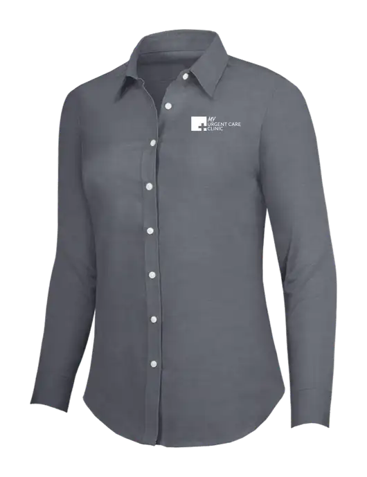 Dark Grey Womens SuperPro Oxford Shirt w/My Urgent Care Logo
