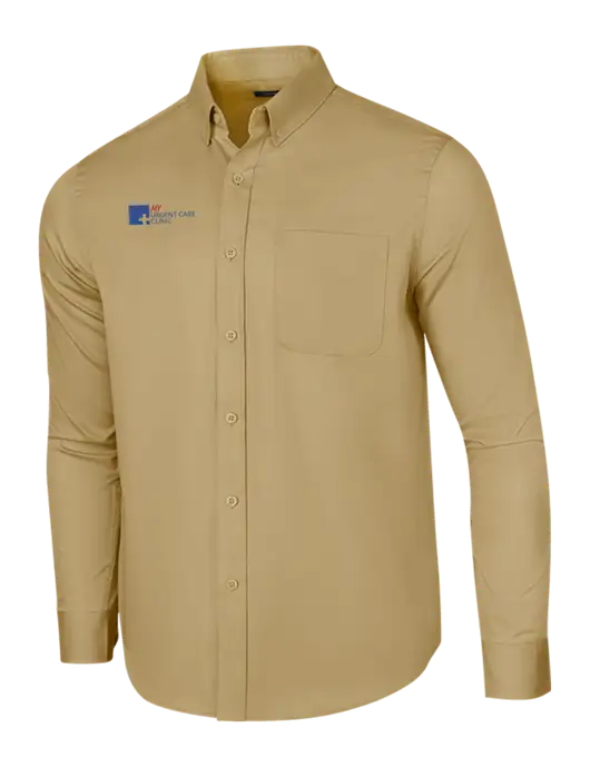 Long Sleeve Dark Tan Superpro React Twill Shirt w/My Urgent Care Logo