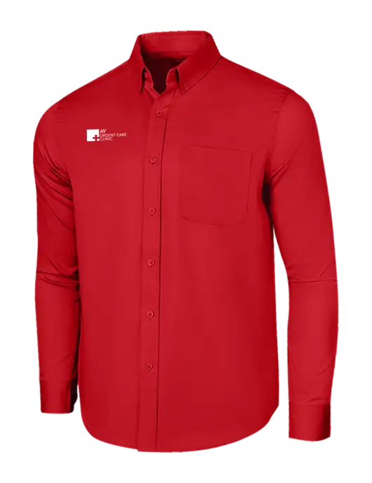 Long Sleeve Red Superpro React Twill Shirt w/My Urgent Care Logo