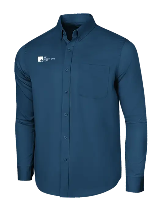 Long Sleeve Light Navy Superpro React Twill Shirt w/My Urgent Care Logo