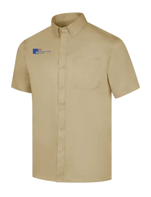 Short Sleeve Dark Tan Superpro React Twill Shirt w/My Urgent Care Logo