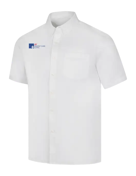 Short Sleeve White Superpro React Twill Shirt w/My Urgent Care Logo