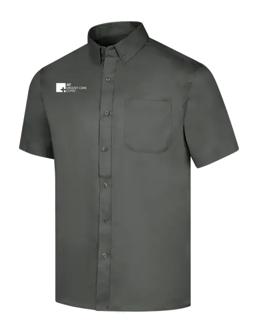 Short Sleeve Dark Grey Superpro React Twill Shirt w/My Urgent Care Logo