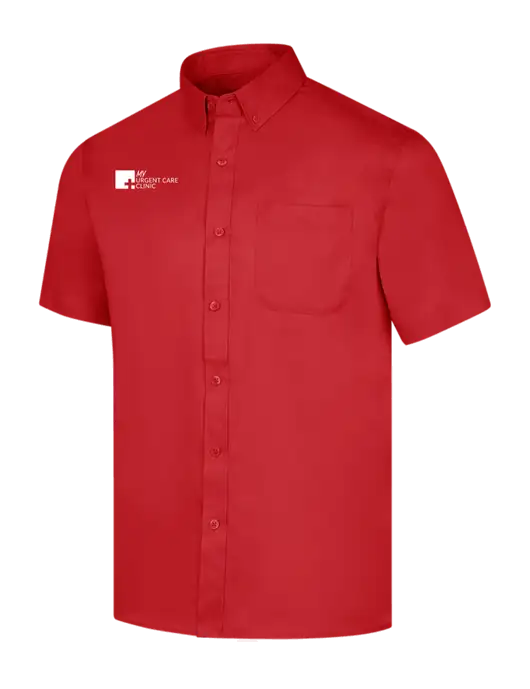 Short Sleeve Red Superpro React Twill Shirt w/My Urgent Care Logo