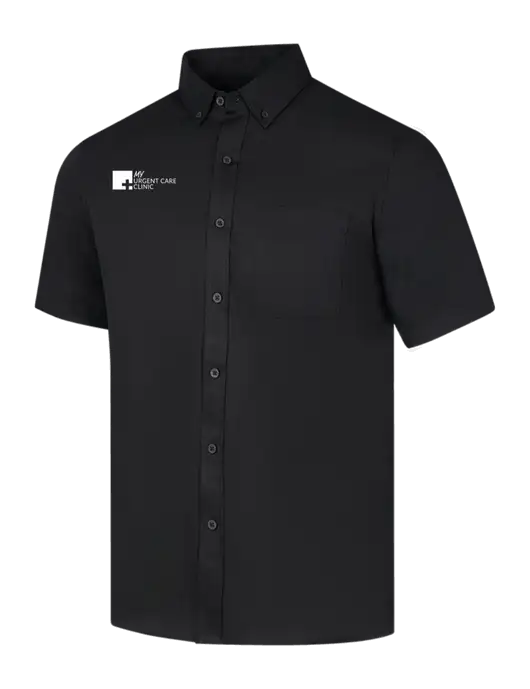 Short Sleeve Deep Black Superpro React Twill Shirt w/My Urgent Care Logo