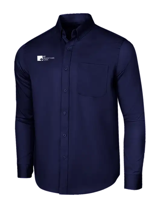 Long Sleeve Navy Superpro React Twill Shirt w/My Urgent Care Logo