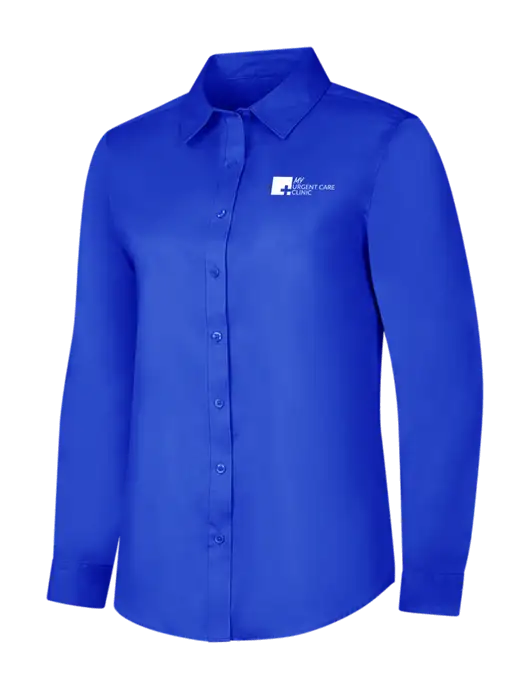 Womens Long Sleeve Dark Royal Superpro React Twill Shirt w/My Urgent Care Logo