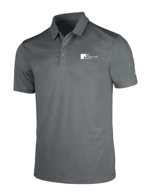 NIKE Medium Grey Dri-Fit Embossed Tri-Blade Polo w/My Urgent Care Logo