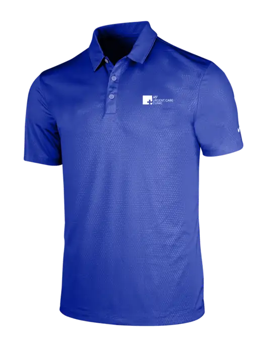 NIKE Dark Royal Dri-Fit Embossed Tri-Blade Polo w/My Urgent Care Logo