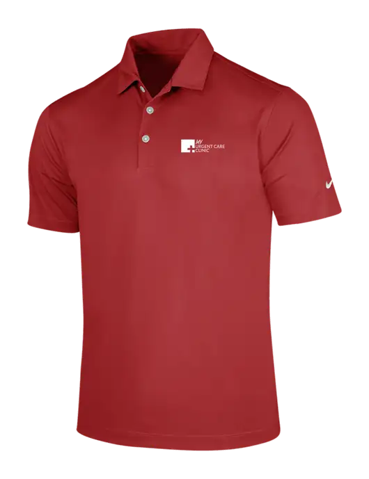 NIKE Red Dri-Fit Vertical Mesh Polo w/My Urgent Care Logo