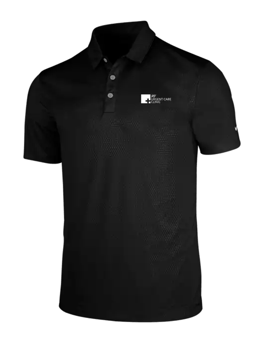 NIKE Black Dri-Fit Embossed Tri-Blade Polo w/My Urgent Care Logo
