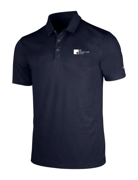 NIKE Dark Navy Dri-Fit Embossed Tri-Blade Polo w/My Urgent Care Logo