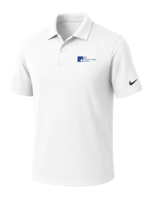 NIKE White Dri-Fit Micro Pique Polo w/My Urgent Care Logo