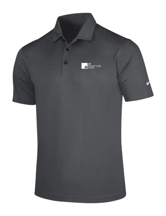 NIKE Dark Grey Dri-Fit Vertical Mesh Polo w/My Urgent Care Logo