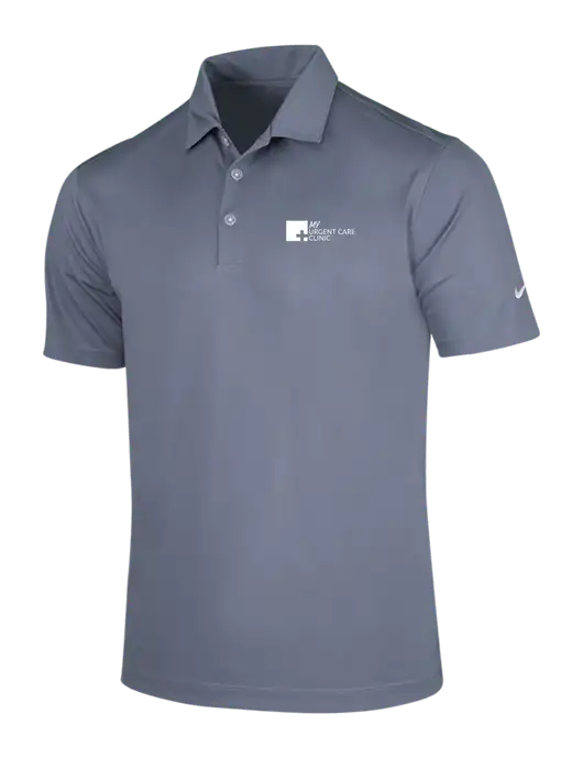 NIKE Medium Grey Dri-Fit Vertical Mesh Polo w/My Urgent Care Logo